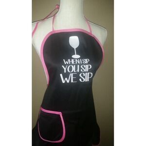 Wine lover apron Brand New Black Pink
